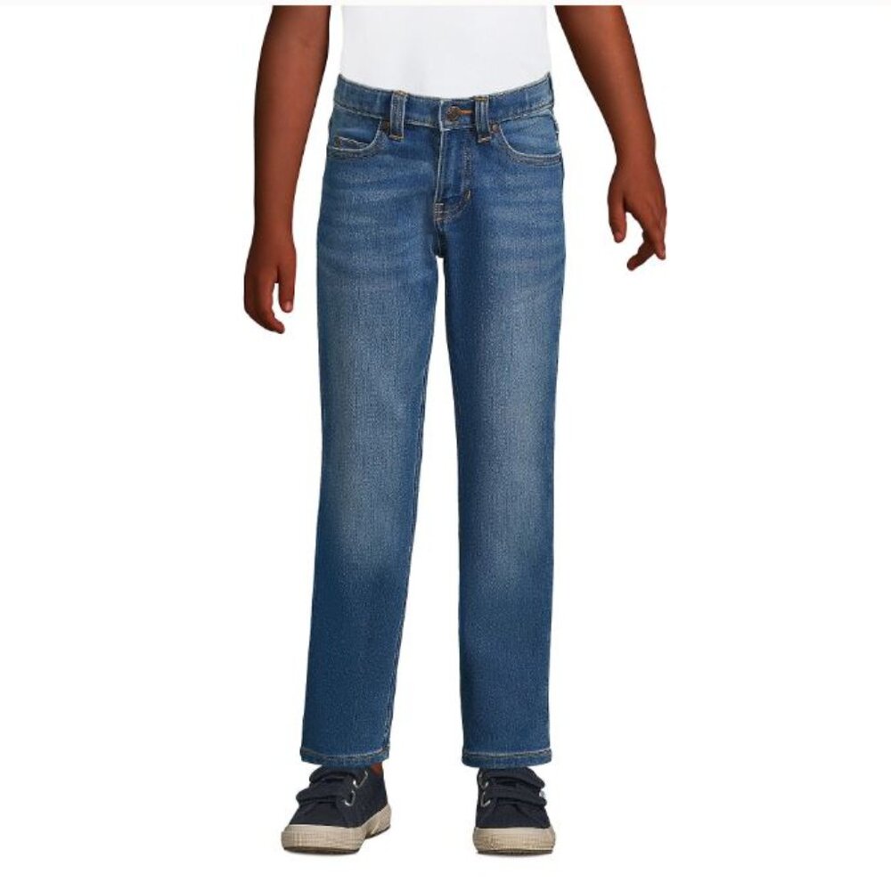 Boys Iron Knee Stretch 5 Pocket Pants Size 8 Slim Fit - Dark Wash